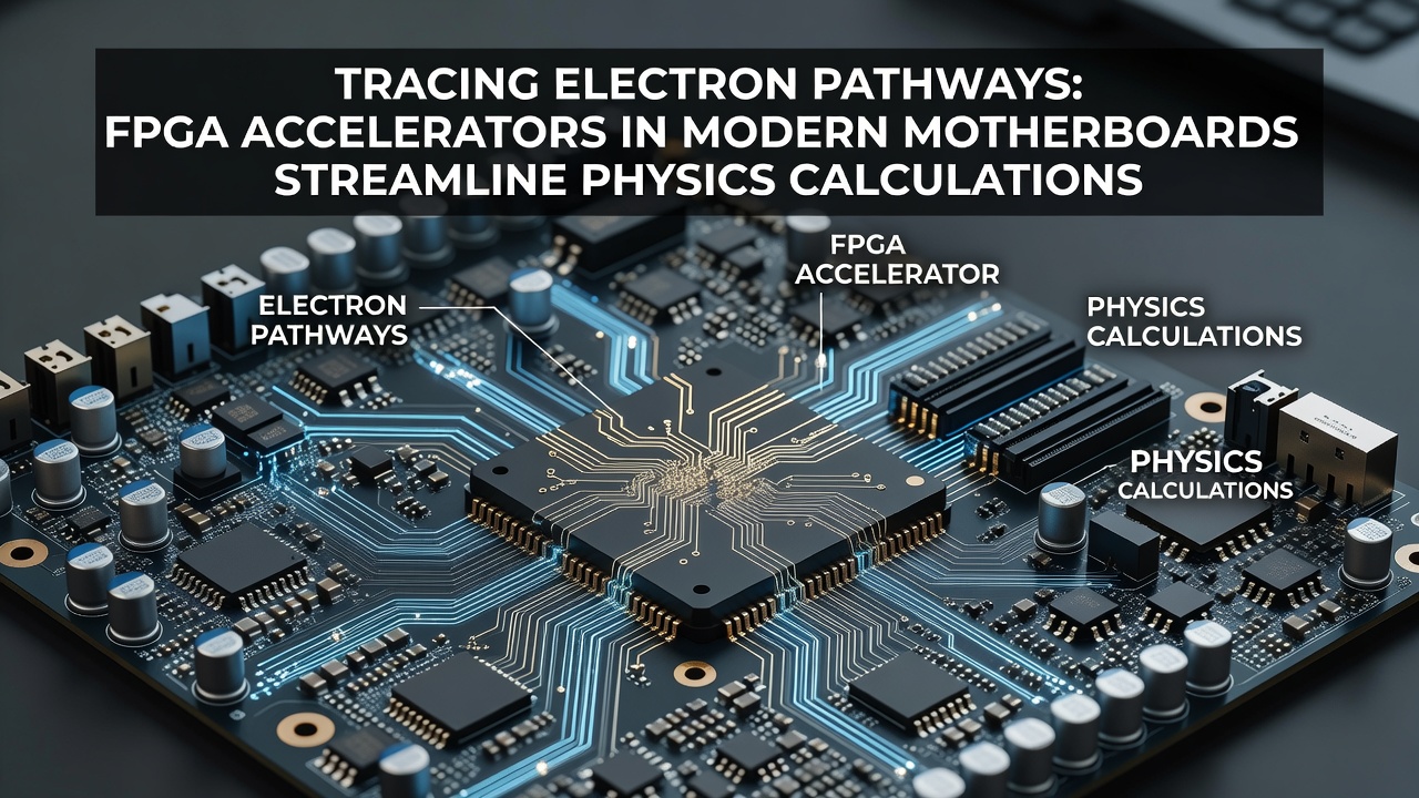 Detailed view of particle physics calculations accelerated by FPGA hardware in a simulation environment